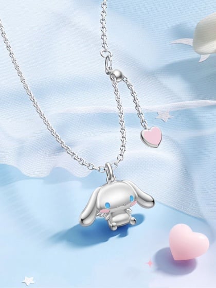 Silver / Gold Cinnamoroll Doughnut Necklace