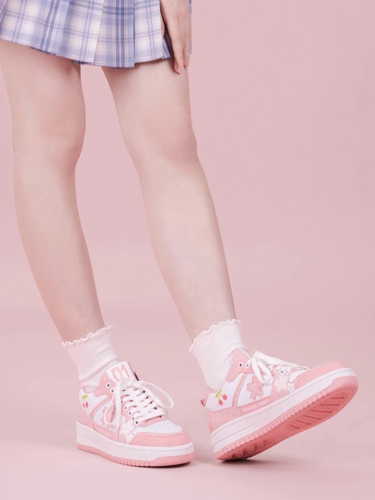 Pink Sakura Miku Sneakers “Travel Happily” Hatsune Miku Collab Shoes Size 35-44
