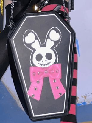 Gothic Black Bow Bunny Backpack