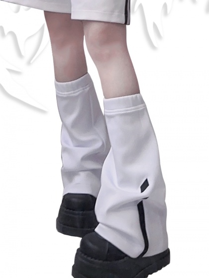 Elastic Cuffs White/Blue Flared Leg Sleeves