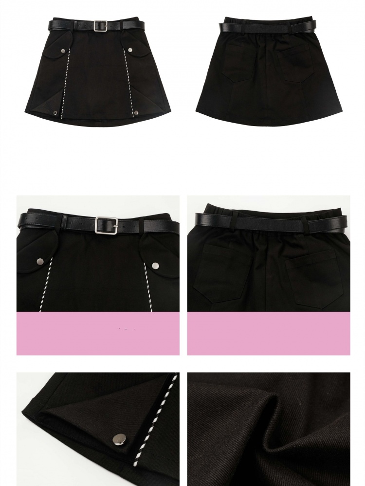 Black Short Skirt with Studs