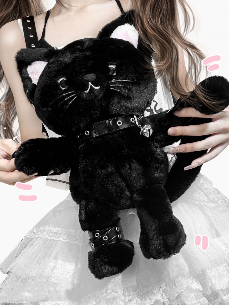 Black Kitten Plush Backpack