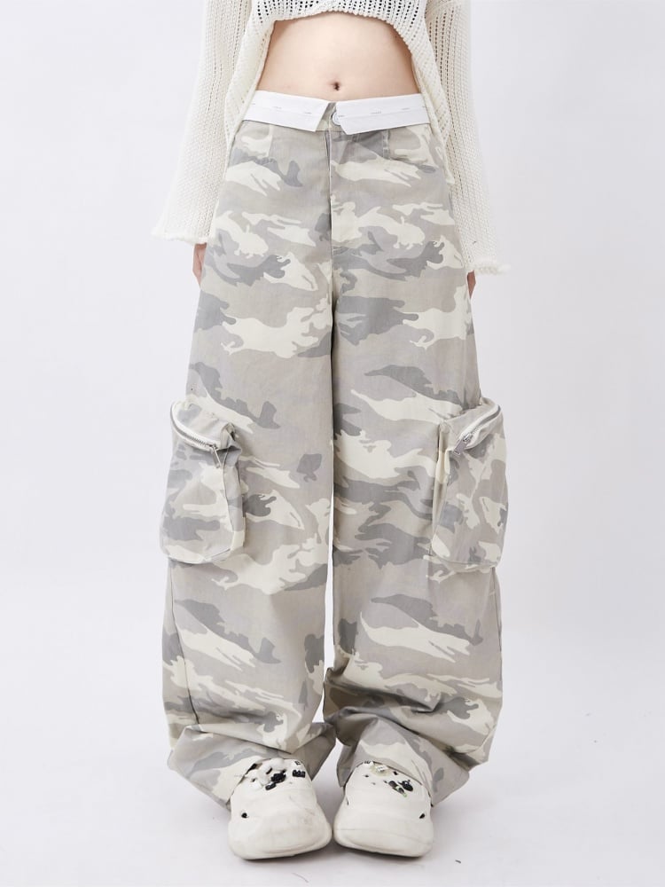 Gray Camouflage Cargo Pants
