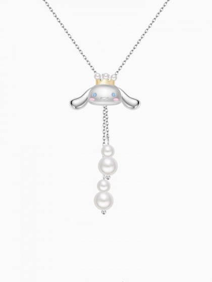 Cinnamoroll Rhinestoned Cloud Silver Necklace