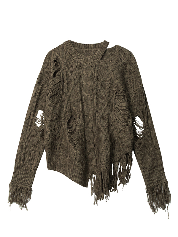 Irregular Vintage Fringe Sweater