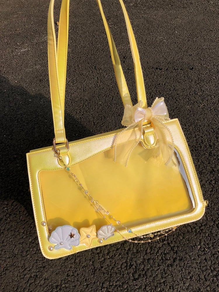 Beads Seashell Details Yellow Ombre Ita Shoulder Bag