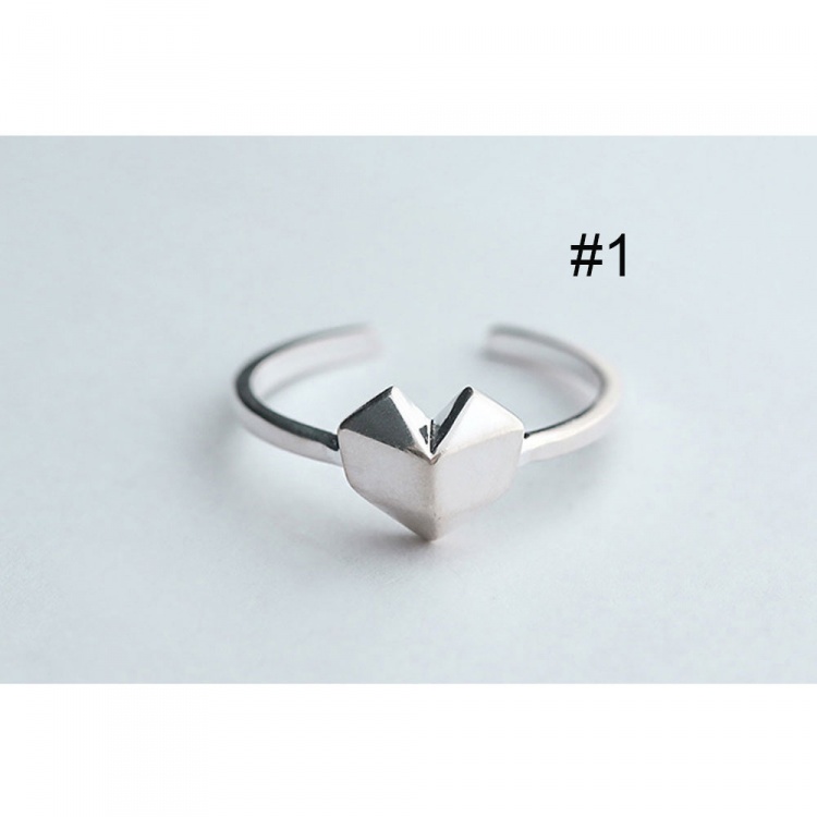 Wholesale cute heart shape sterling silver tassel chain open rings -  Nihaojewelry