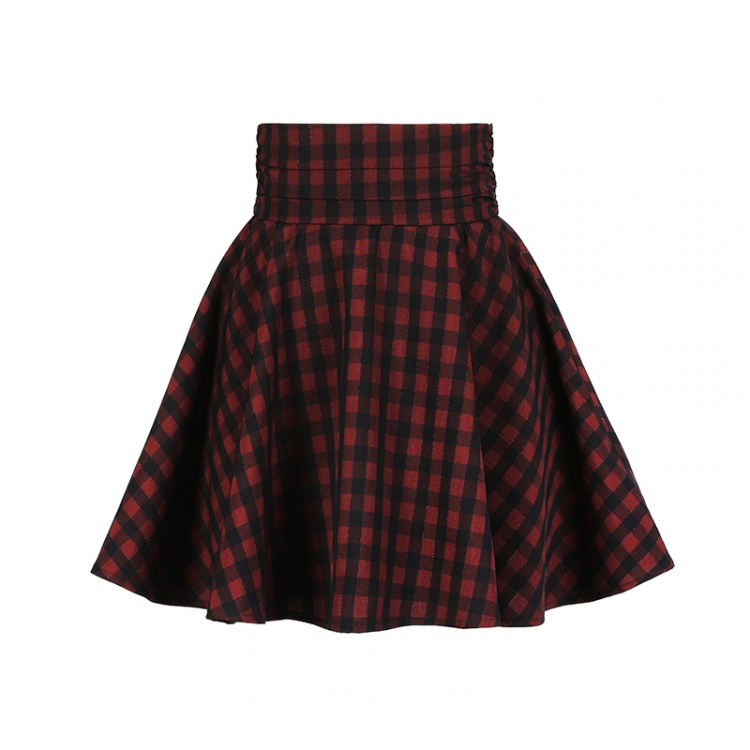 Red Plaid Godet Skirt