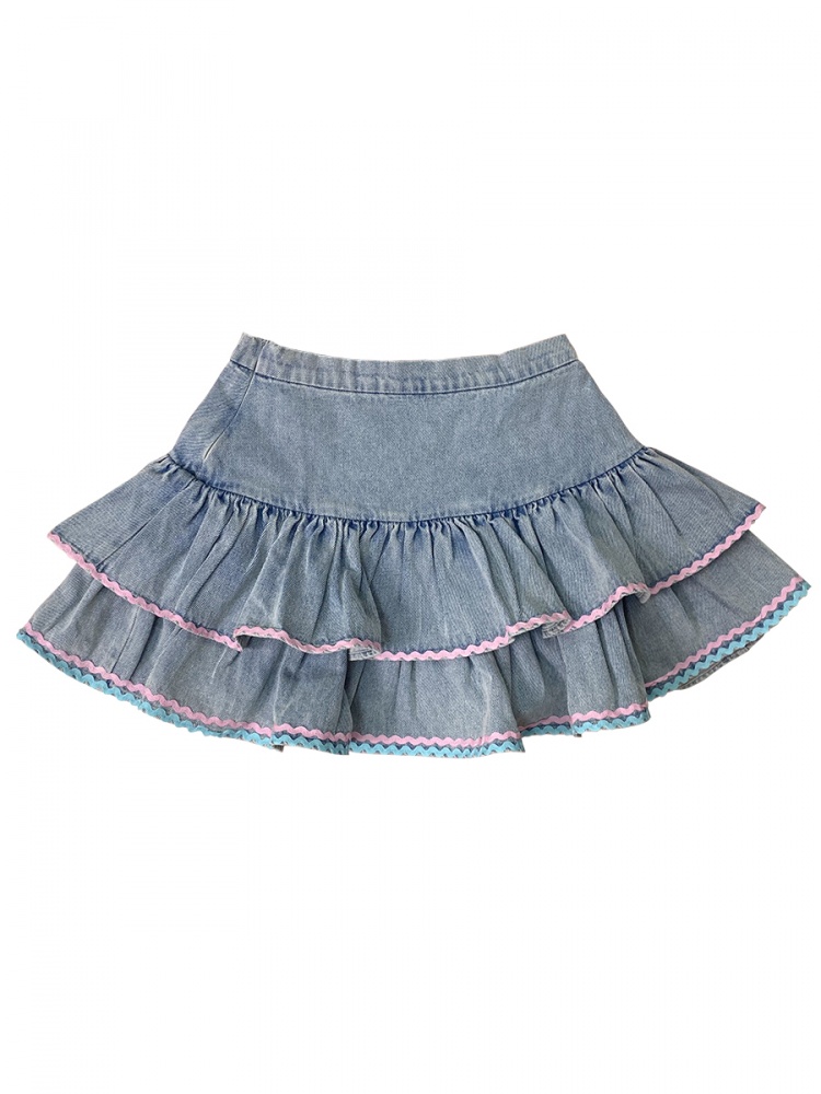 High-waist Denim Bubble Cute Short Skirt