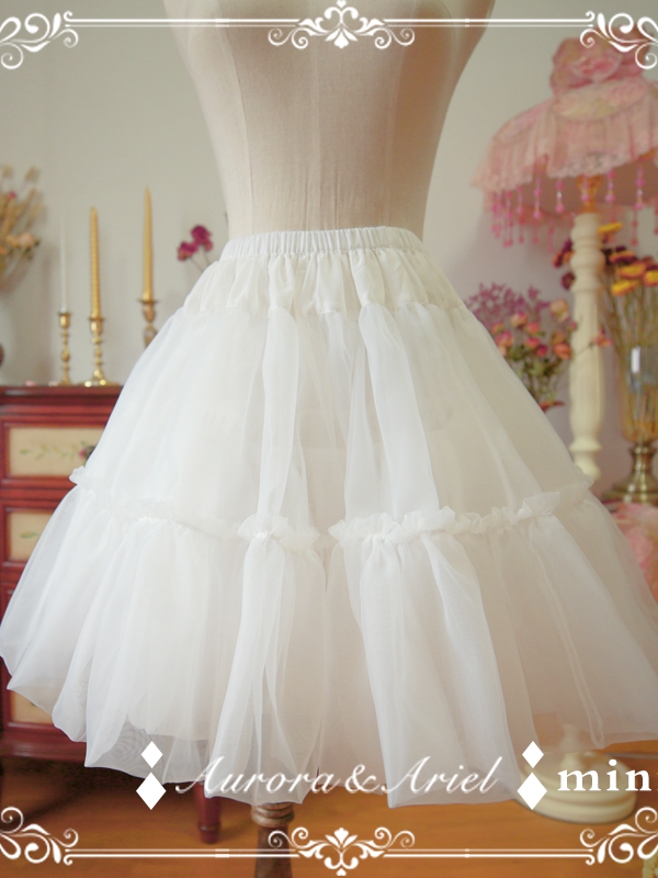 45cm Skirt Length Mini Puffy A-line Organza Petticoat with Cotton Lining