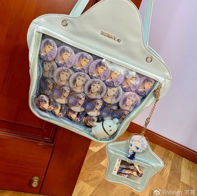 Original Cute Gyaru Chain Denim Transparent Shoulder Bag Itabag