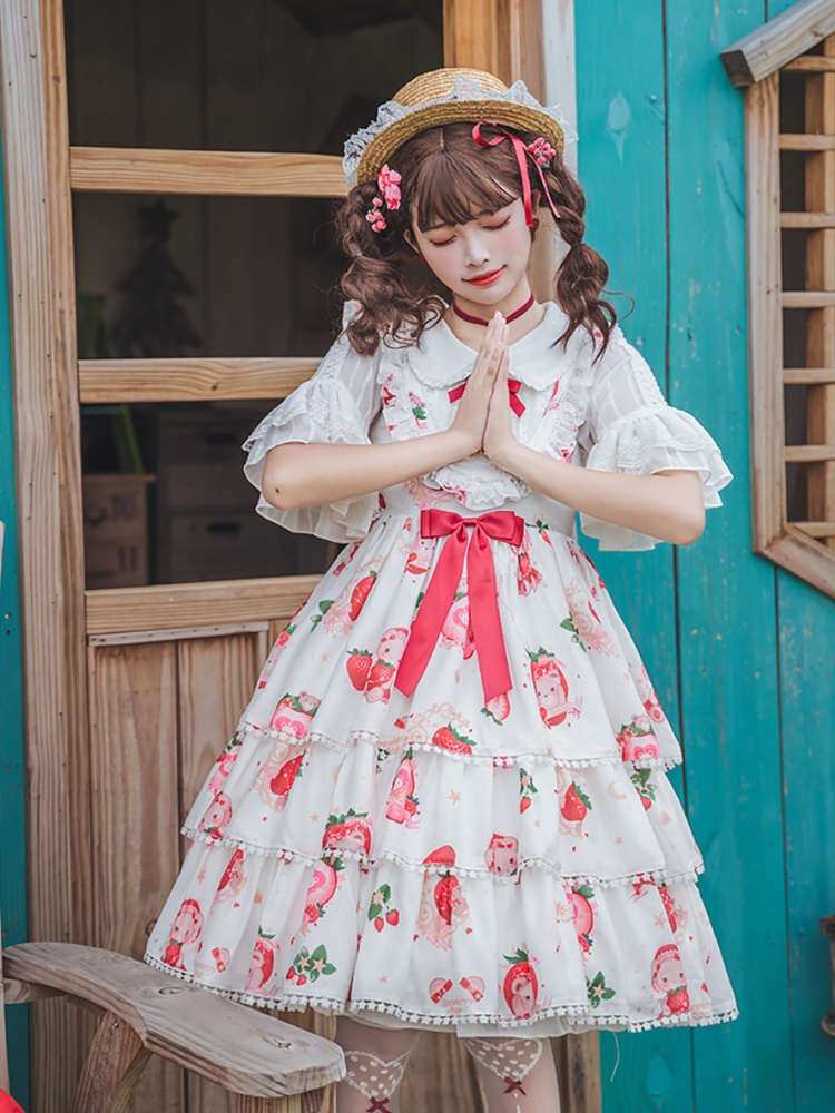 Strawberry Bear Sweet Lolita Dress JSK