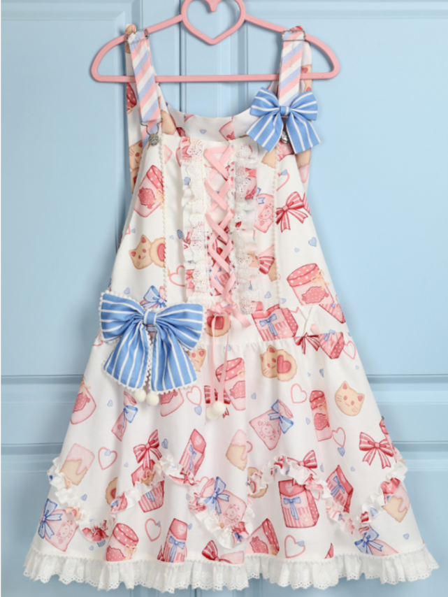 Cookie And Cat Strap Lolita Overall Dress