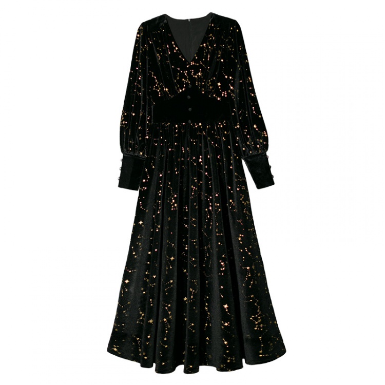 Starry Night Vintage Velvet Dress