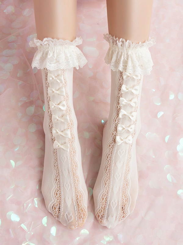 Small Bowknots Girls Underknee Lolita Stockings