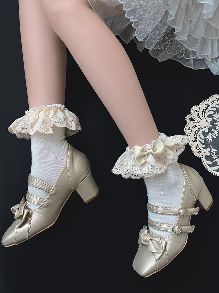 Baroque Embroidery Flounce Sweet Lolita Socks