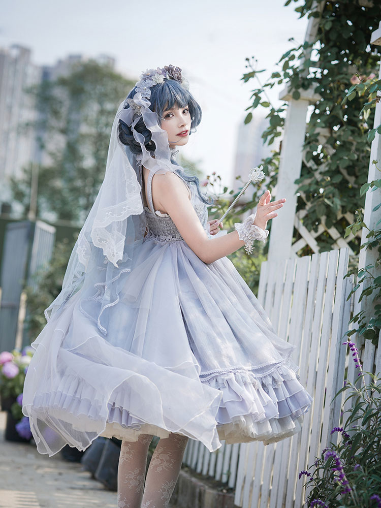 Elegant Qi Lolita Dress With Hair Clip -  Canada