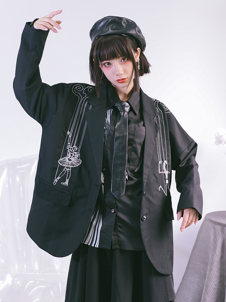 Quirky Hut and Junji Ito Collaboration House of the Marionettes Suit Jacket