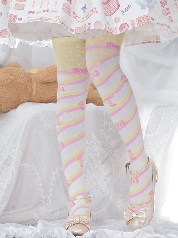 Little Candy Cotton Over Knee Stockings
