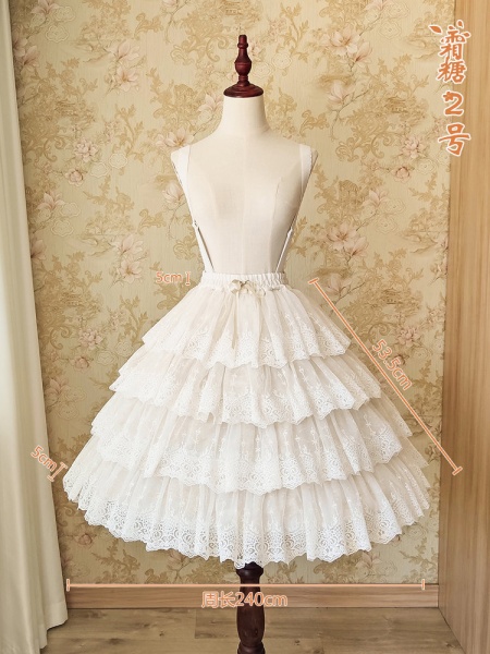 Gorgeous Layered Frost Candy Lace A-line Bell-shaped Petticoat Skirt