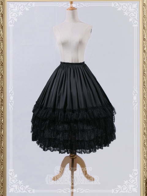 Custom Size Available Gorgeous Solid Black Petticoat