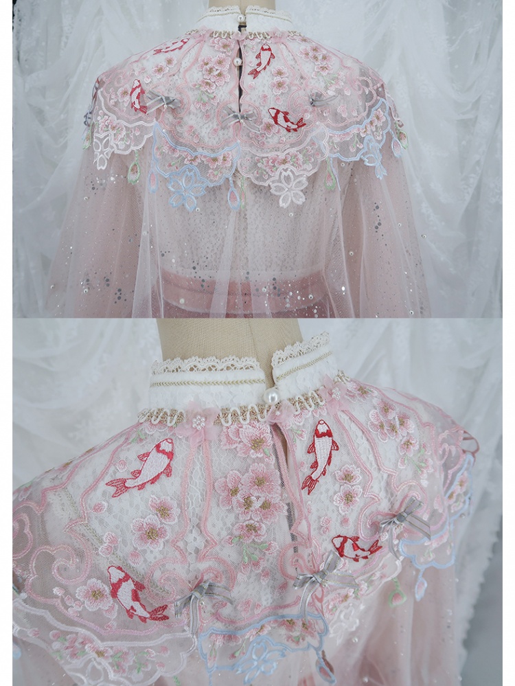 Sakura Carp Fake Collar and Petticoat
