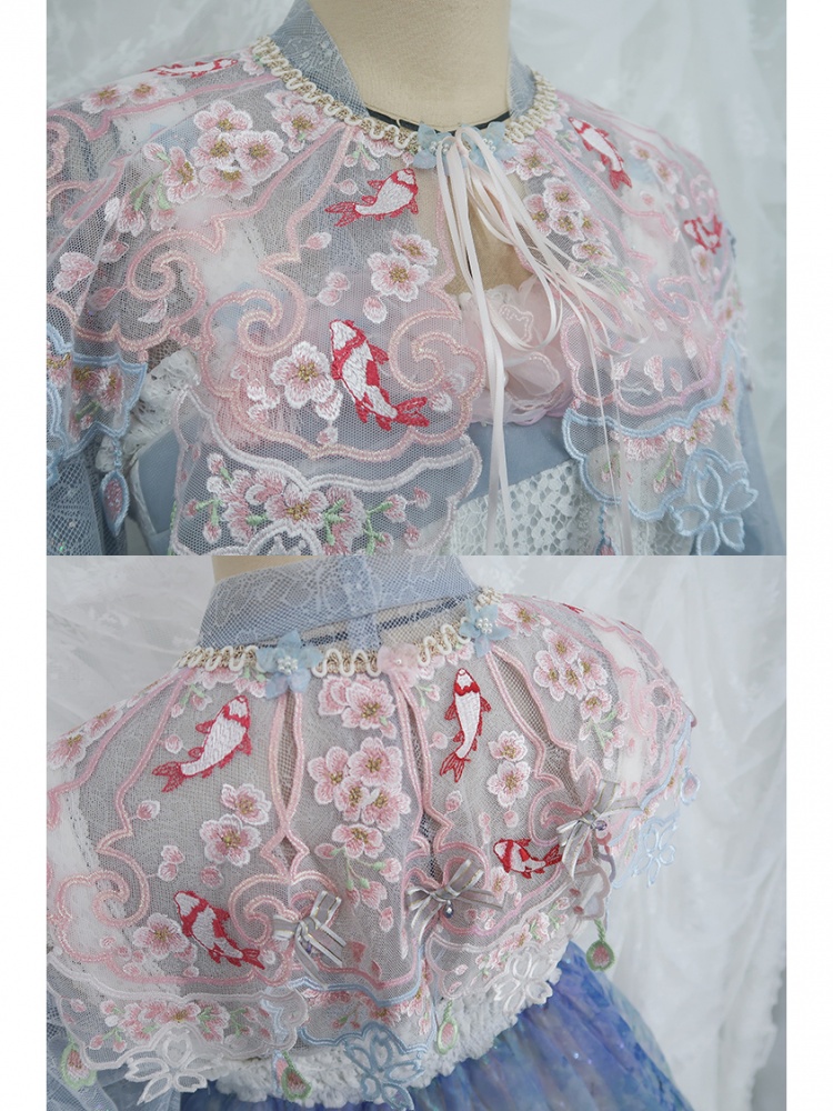 Sakura Carp Fake Collar and Petticoat