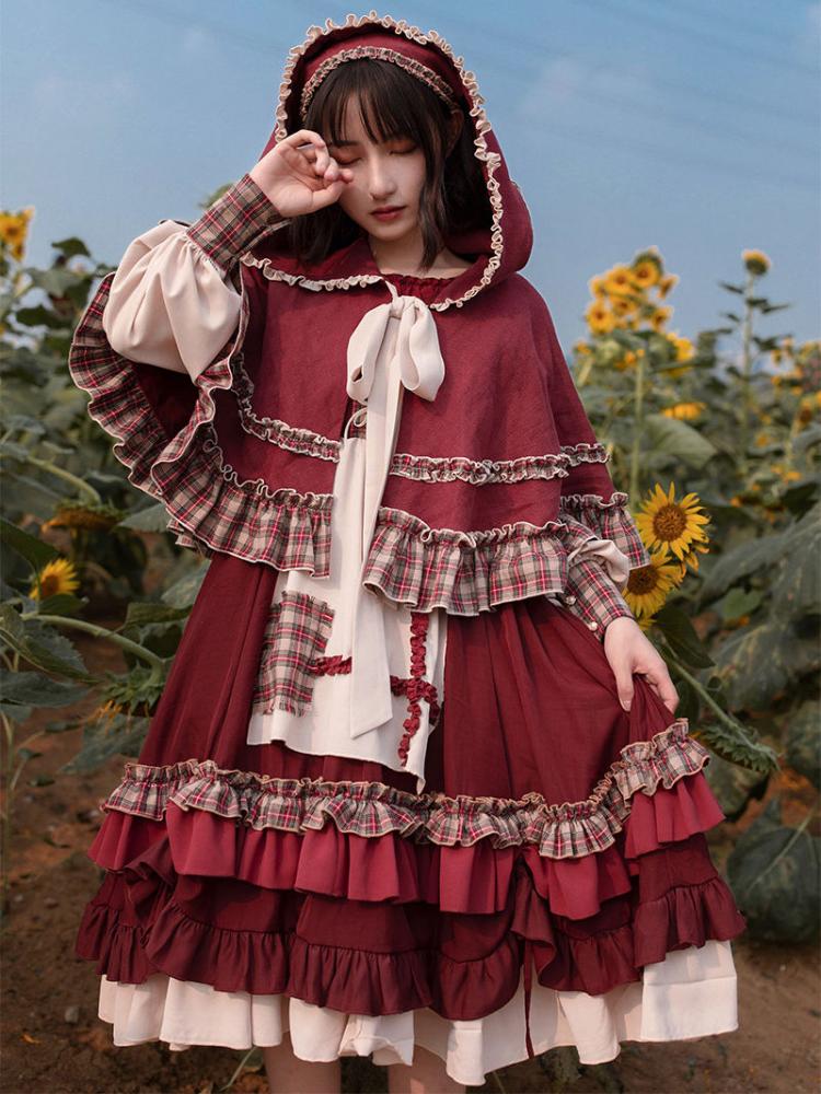 [$45.90]Little Red Riding Hood Long Sleeves Lolita Dress OP