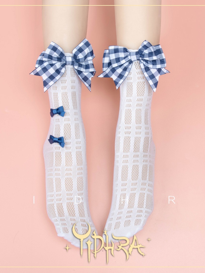 Summer Plaid Bowknots Socks