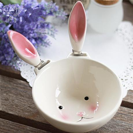 Removable Bunny Ear Ceramic Bowl