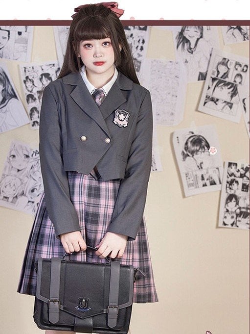 Sakura Season JK Uniform Long Sleeves Cropped Blazer