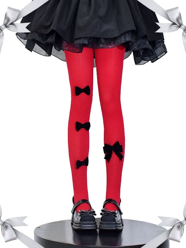 Bowknot Details Gothic  Lolita Tights