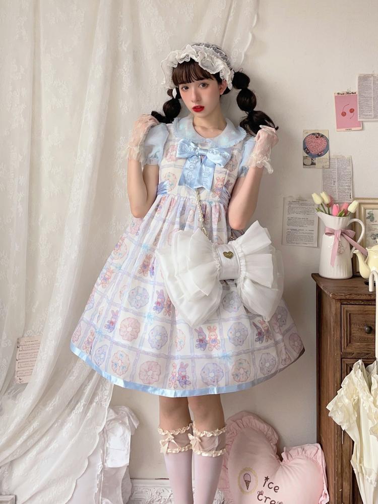 White Big Bow Lolita Backpack 3 Size Options