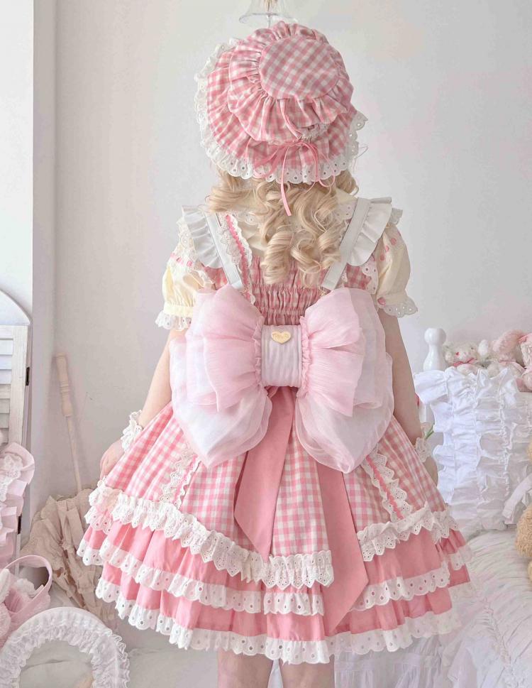 Best Seller Light Pink Cute Big Bow Backpack 3 Size Options