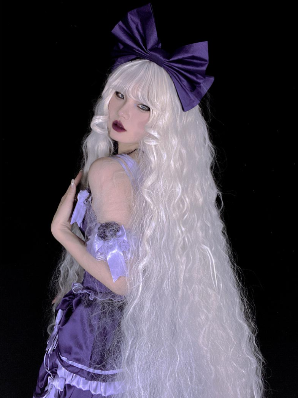 In Stock 120cm Moonlight White Curly Wig