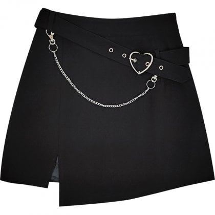 Cool Irregular Side Slit A-line Mini Skirt