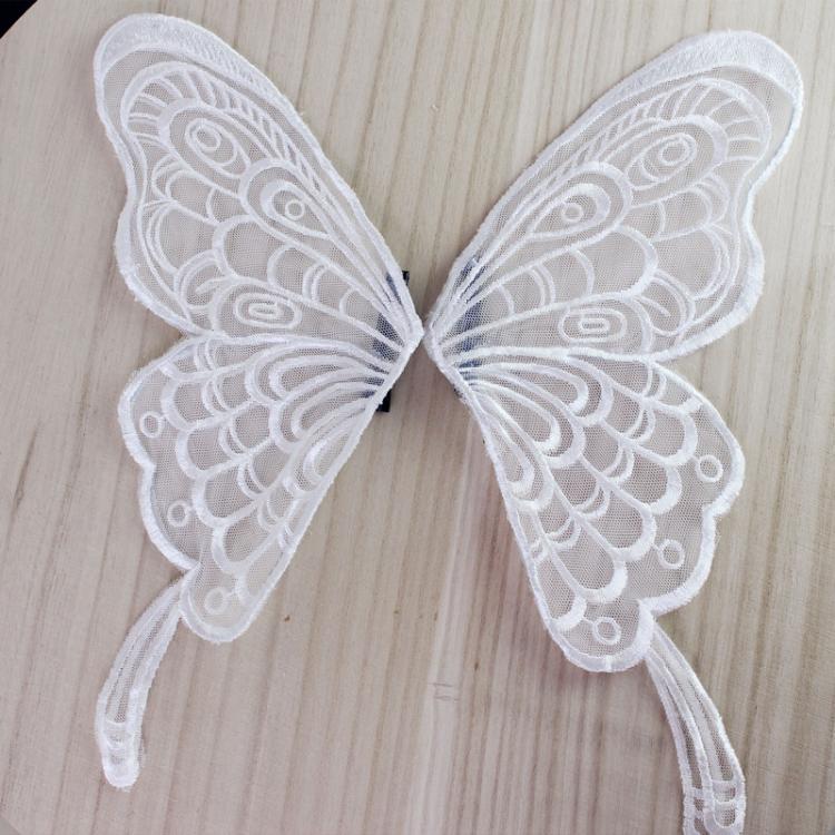 Black/White Lace Butterfly Wings Hairclip