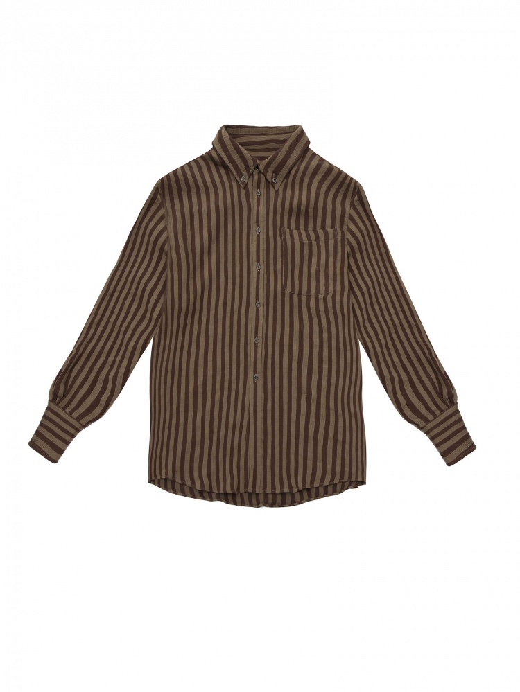 Brown Striped Pattern Shirt
