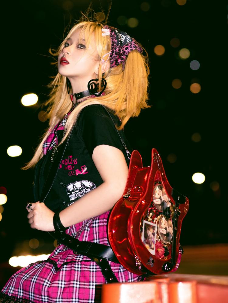 Dolls Kill X Hello Kitty Sanrio Plaid Tartan Mini Dress Red Black Womens 1X  Punk