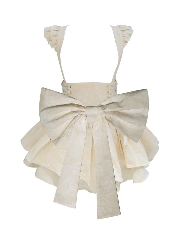 Butterfly Cake Big Bow Detail Overall Skirt