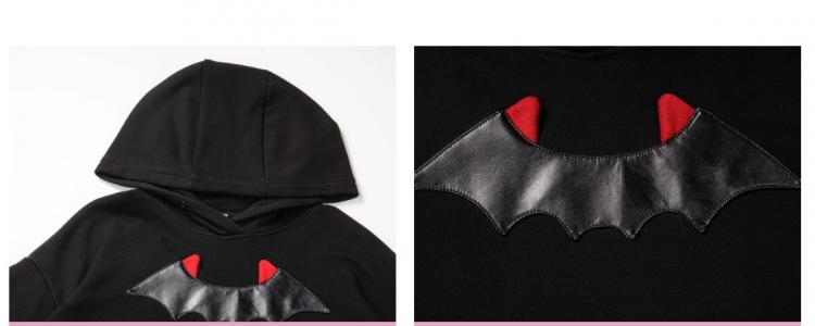 Witch's Dinner Red/Black Devil Horns Design Hoodie