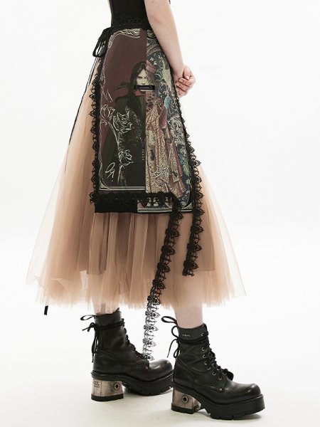 [$48.38]Gothic Vampire Count Print Lace Trim Waist Bag