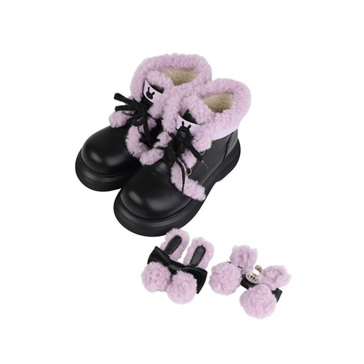 Lapin en peluche Oreilles de lapin d tachables Conception Sherpa