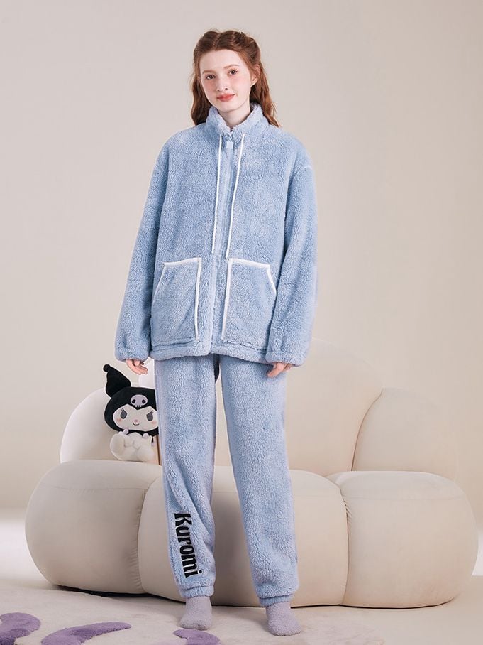 Sanrio Authorized Kuromi Embroidery Pajama Set