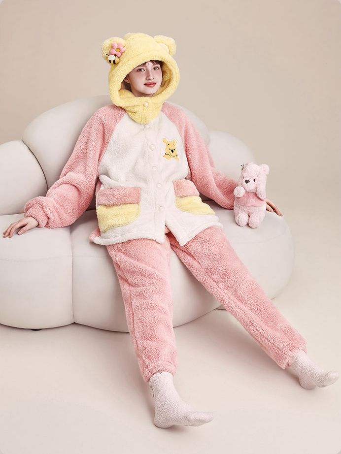 Disney Authorized Winnie Hooded Pajama Set