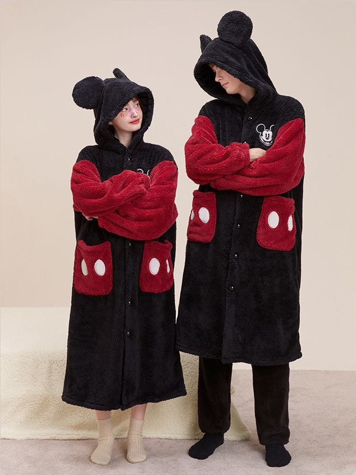 Disney Authorized Mickey Black Hooded Nightgown
