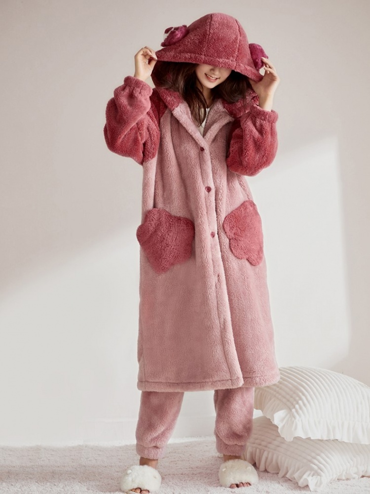 Disney Authorized Lotso Huggin-Bear Hooded Nightgown + Pants Pajama Set