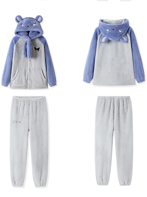 Sanrio Authorized Kuromi Detachable Hood Pajama Set Male Version