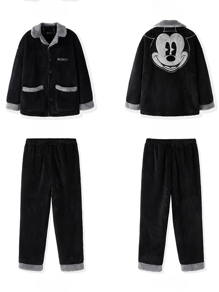 Disney Authorized Mickey Contrast Trim Pajama Set Male Version