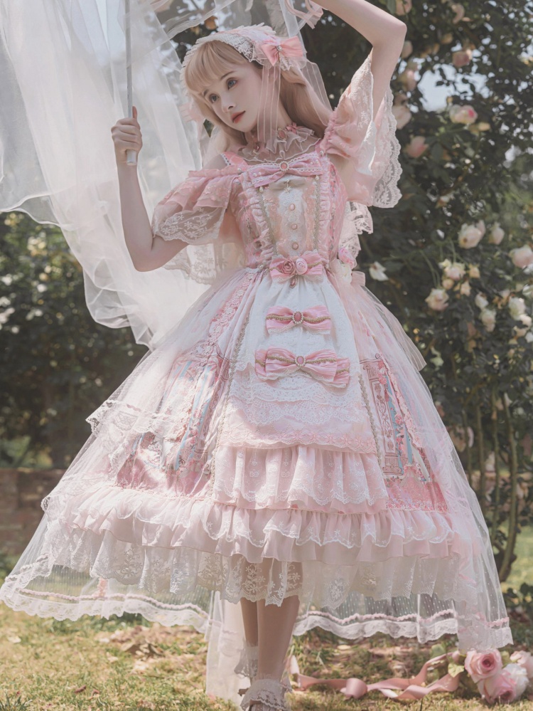 In Stock Pink Song in the Moonlight Hanayome Lolita Dress Full Set